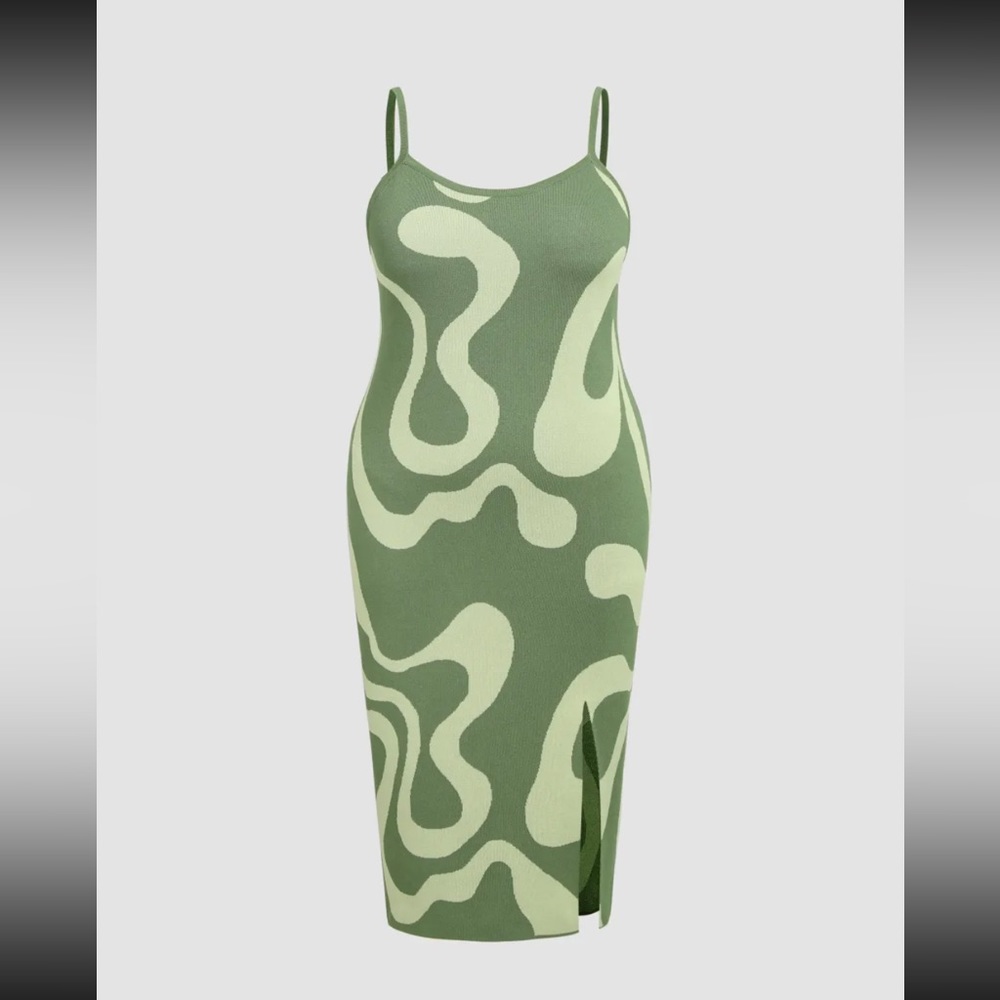 Green Swirl Knit Dress